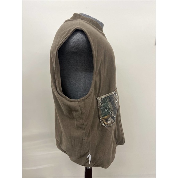 Redhead Sleeveless Vest Reversible Mens Large Tall Fleeced Lined Outdoor Brown - Picture 2 of 12